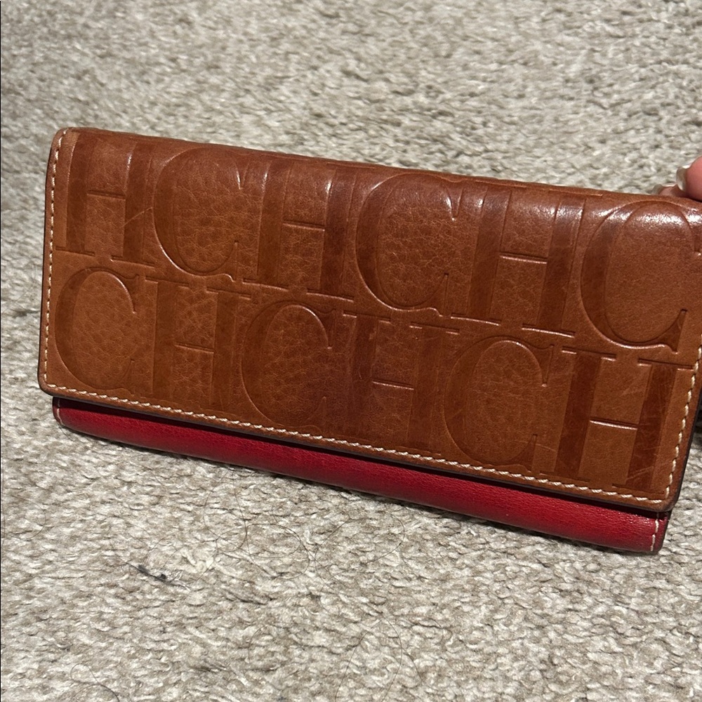 Carolina Herrera Brown and Red Wallet
